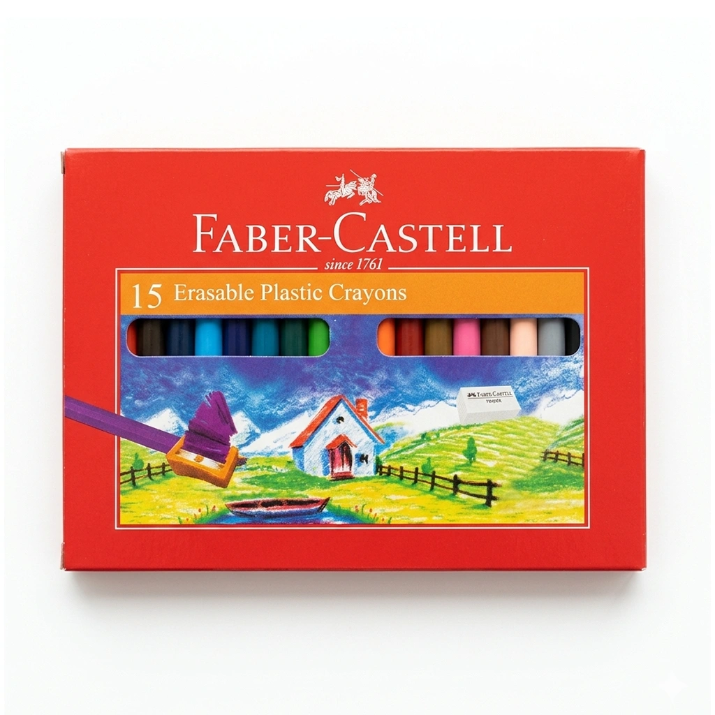 FABER-CASTELL 15 ERASABLE PLASTIC CRAYONS 1SET