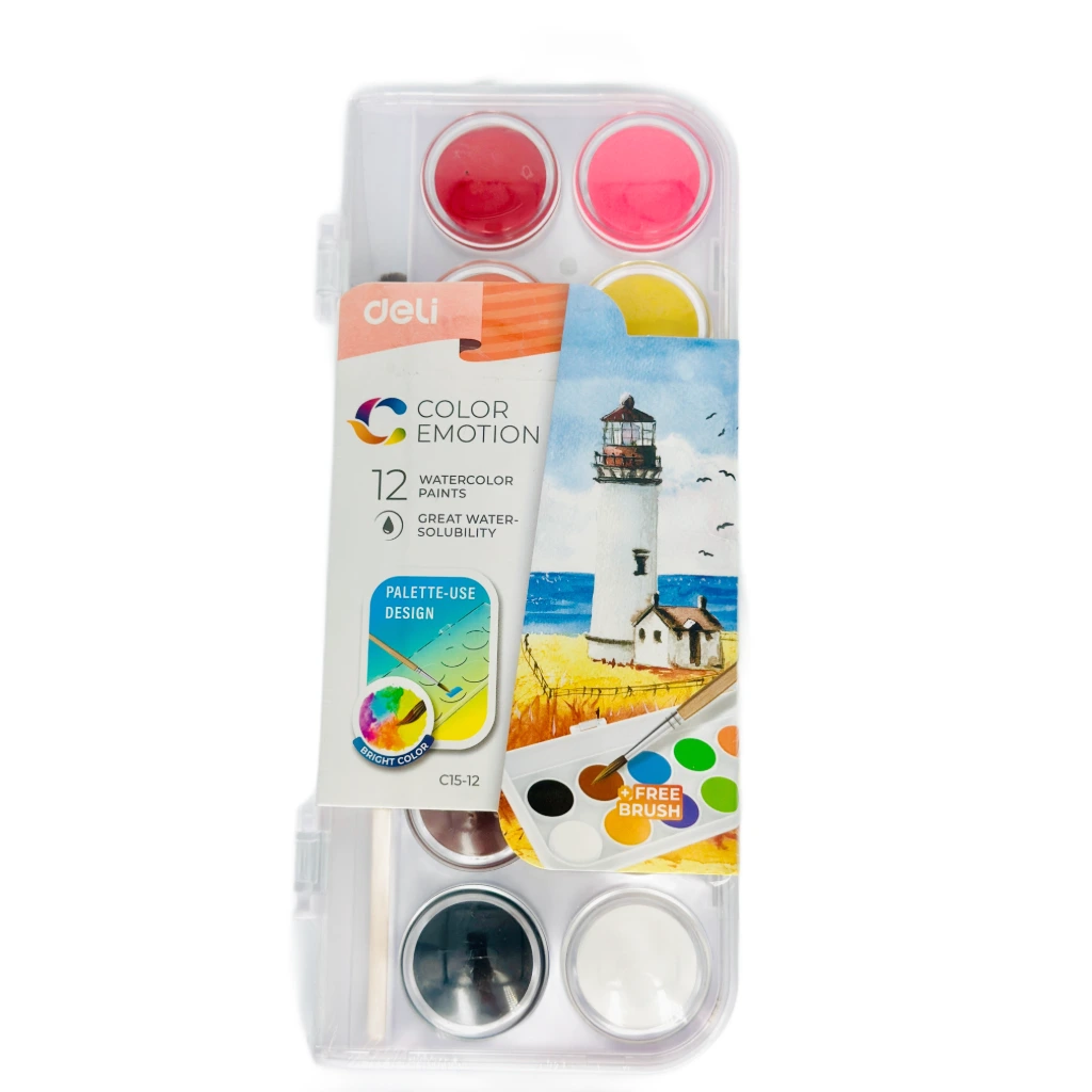 DELI COLOR EMOTION WATER COLOR (12 COLORS, 1 SET)