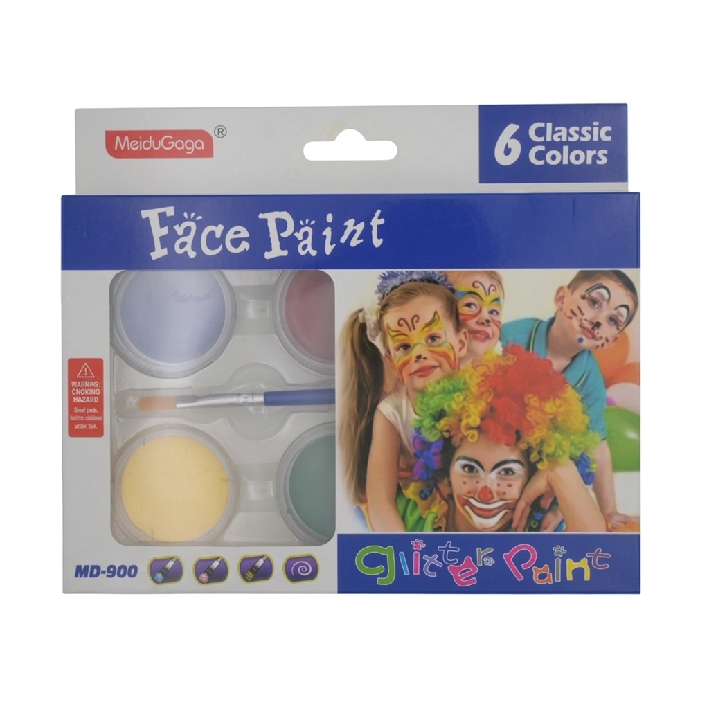 FACE PAINT GLITTER SET (6 COLORS, 1 SET)