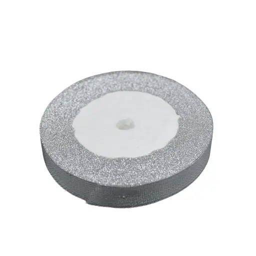 SATIN RIBBON SILVER 0.6CM*25Y 