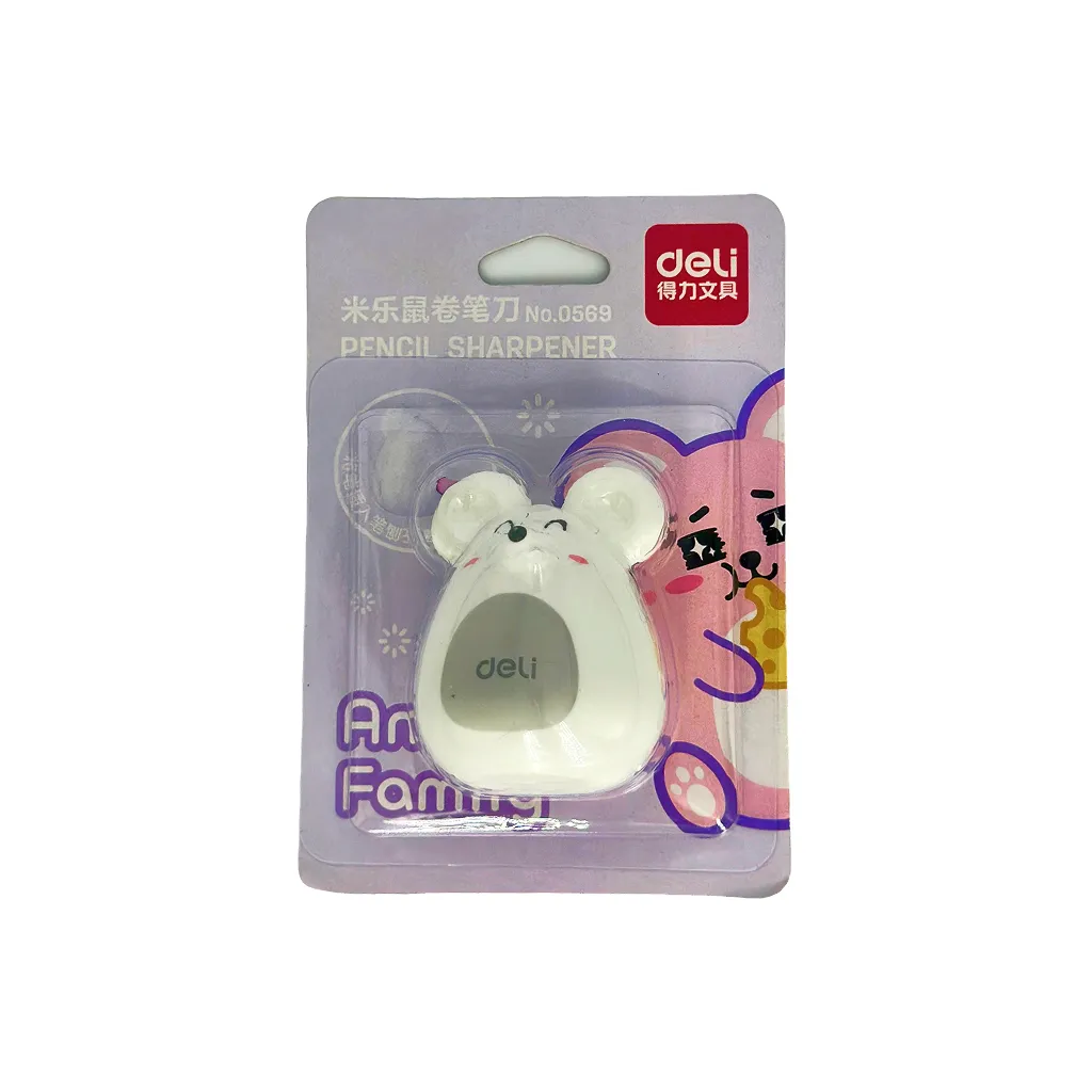 DELI PENCIL SHARPENER-ANIMAL FAMILY 1PC 