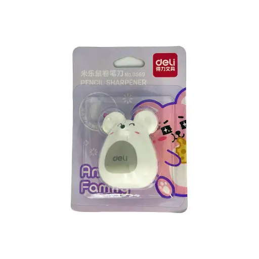 DELI PENCIL SHARPENER-ANIMAL FAMILY 1PC 