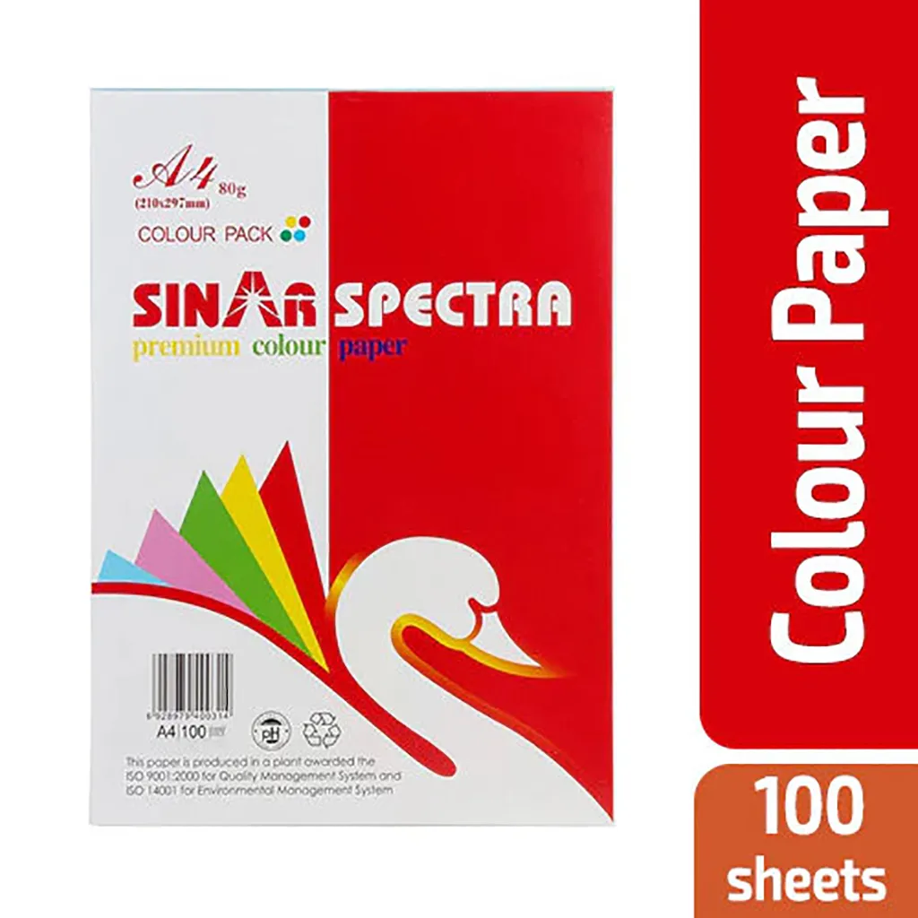 SINAR SPECTRA MIX COLOR PAPER A4 120GSM 100SHT 1PKT