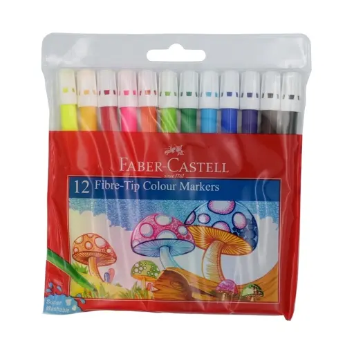 FABER-CASTELL FIBER-TIP COLOR MARKER (12 COLORS, 1 SET)