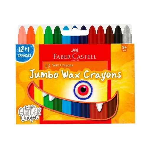 FABER-CASTELL JUMBO WAX CRAYONS (13 COLORS, 1 SET)