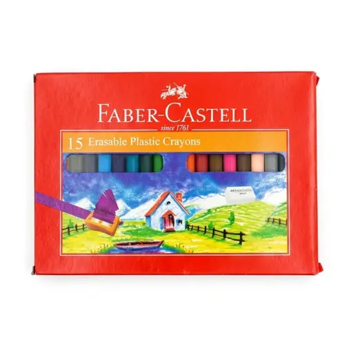 FABER-CASTELL 15 ERASABLE PLASTIC CRAYONS 1SET