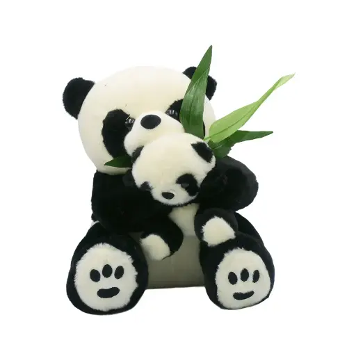 SOFT BAMBOO PANDA WITH BABY 28 CM