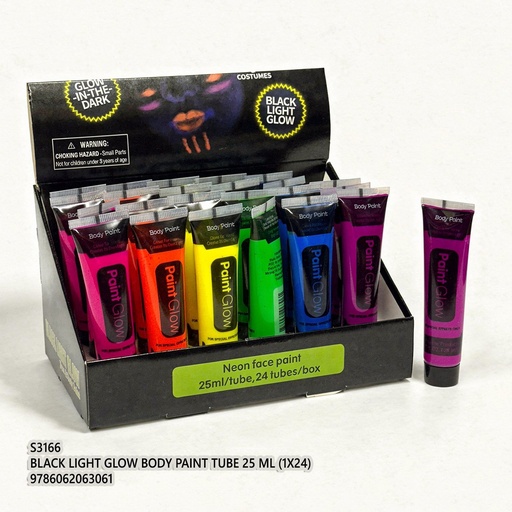 Black Light Glow Body Paint Tube 25 ML 1PC